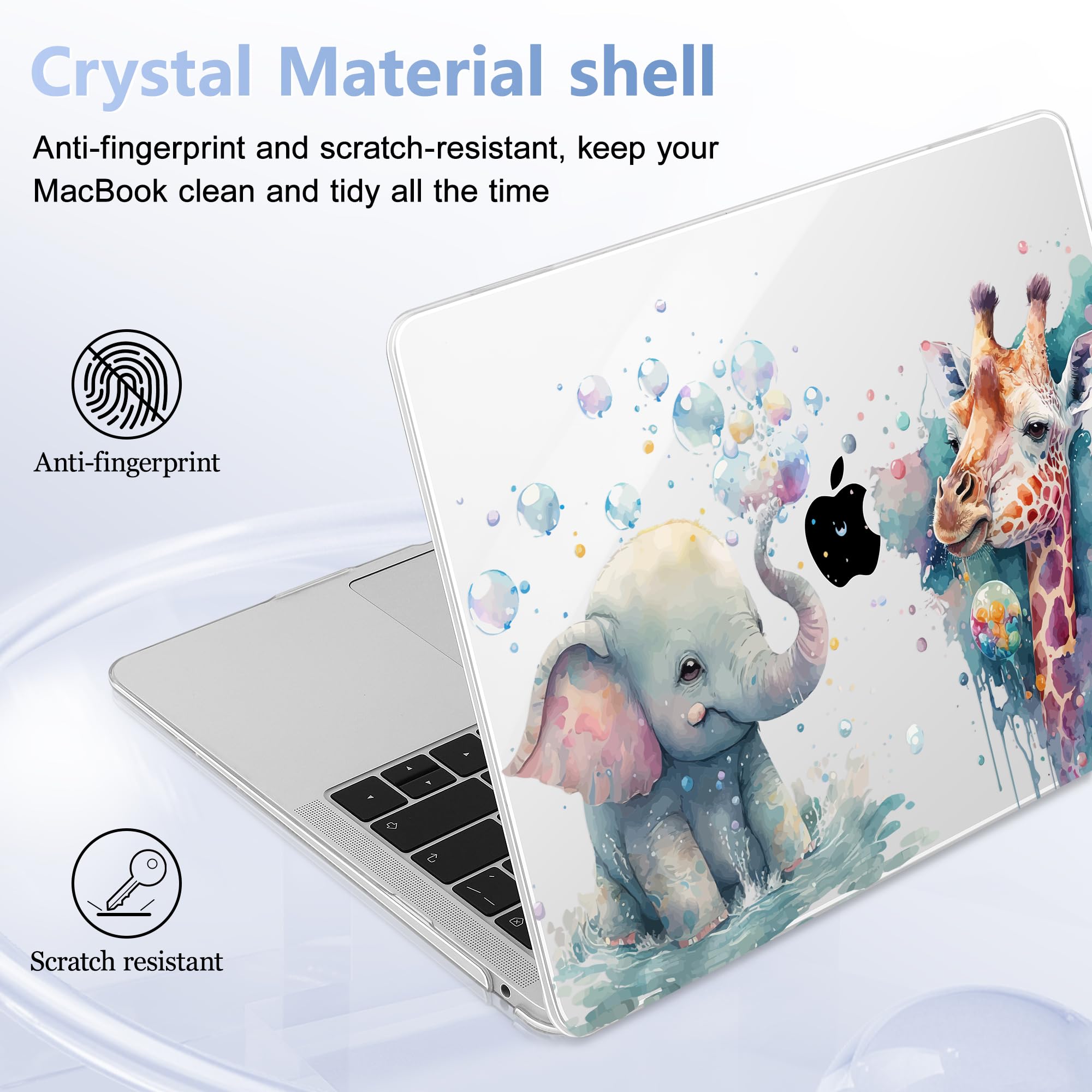 Funda para MacBook Air de 13 pulgadas 2021 2020 2019 2018 versión A2337 M1 A2179 A1932, cubierta rígida de plástico de cristal para MacBook Air de 13 pulgadas con pantalla Retina e