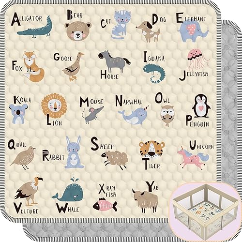 Tapete de juego para bebé para suelo, tapete de corral de 50 x 50 pulgadas, suave, portátil, antideslizante, lavable a máquina, compañero de juego disponible en Yaxa Costa Rica
