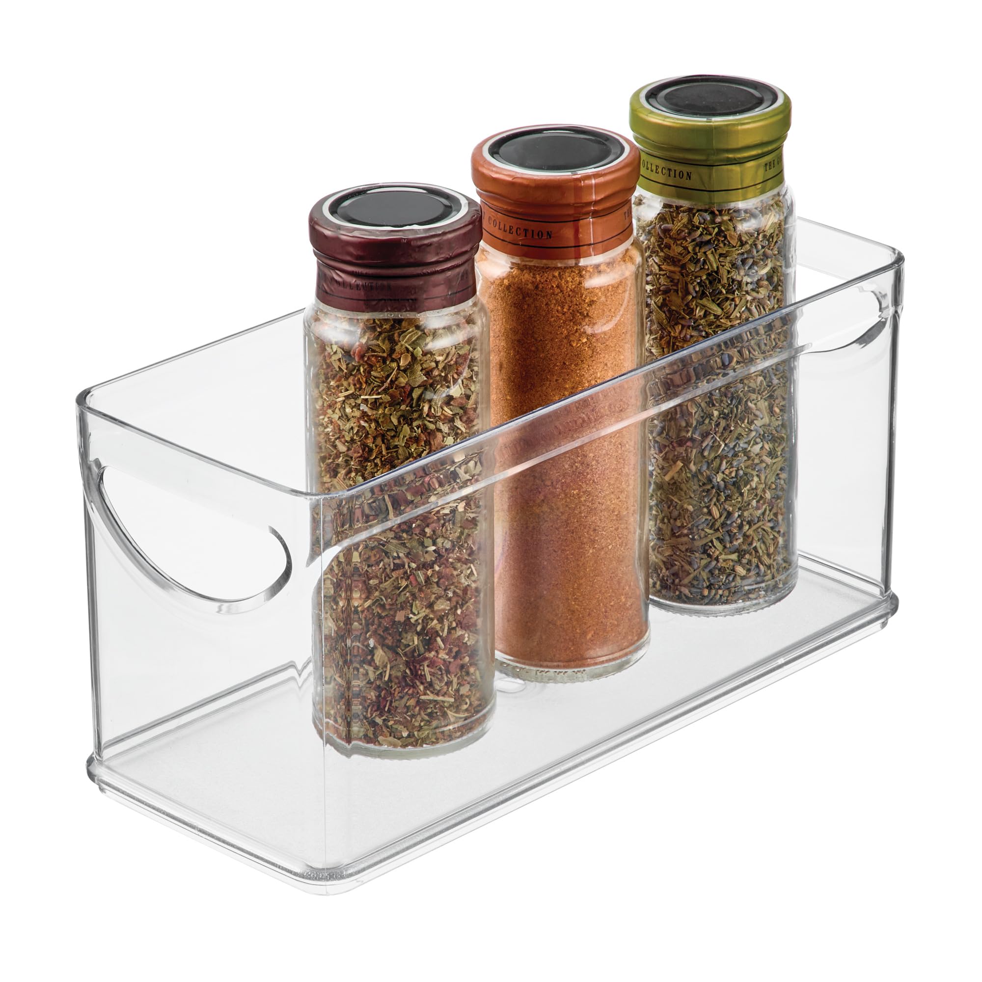 InterDesign iDesign Recycled Plastic Cabinet and Pantry Storage Bin with Integrated Handles – 10” x 4.25” x 5”, Clear Bin