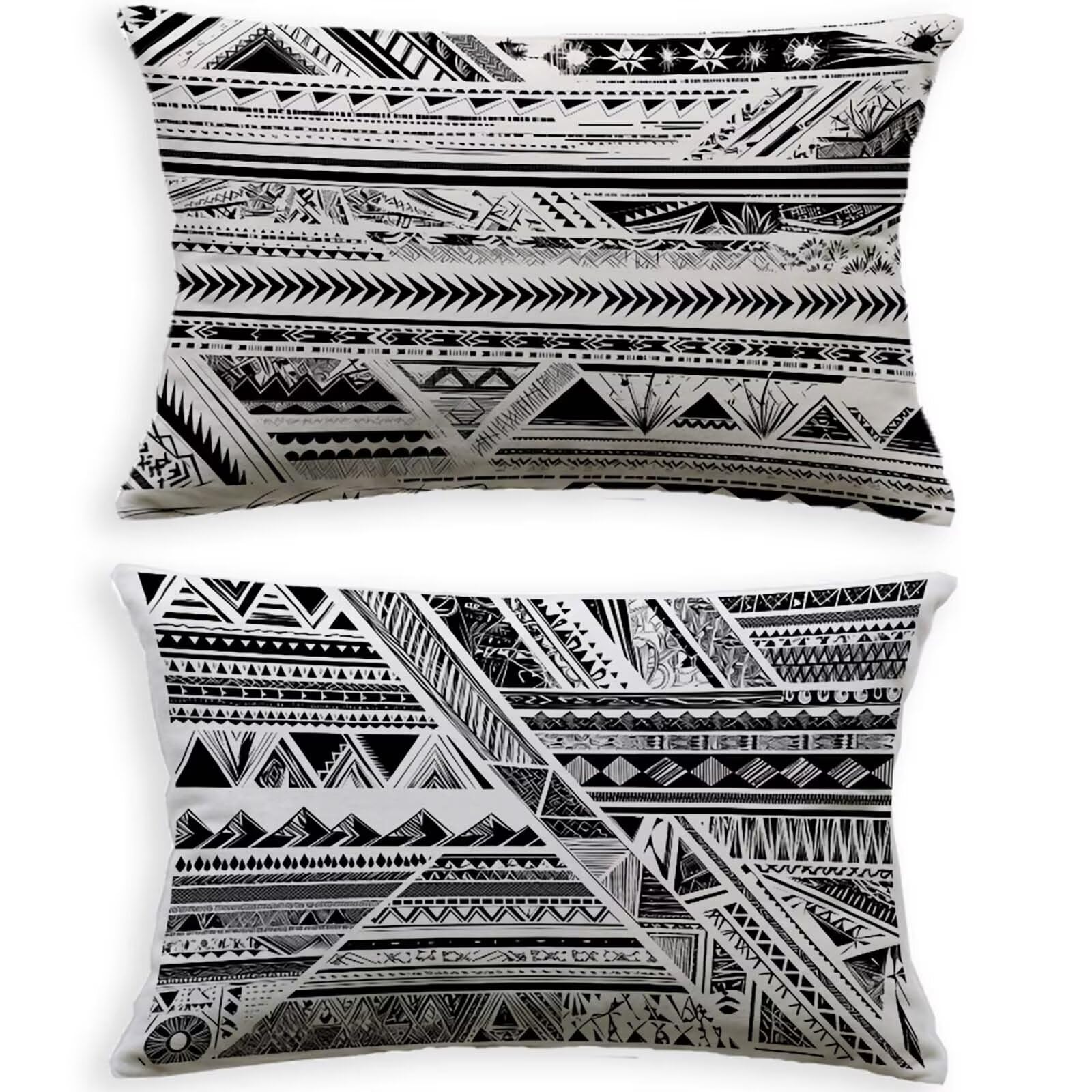 Housse de coussin 40x80cm noir rectangulaire velours taie oreiller canapé déco