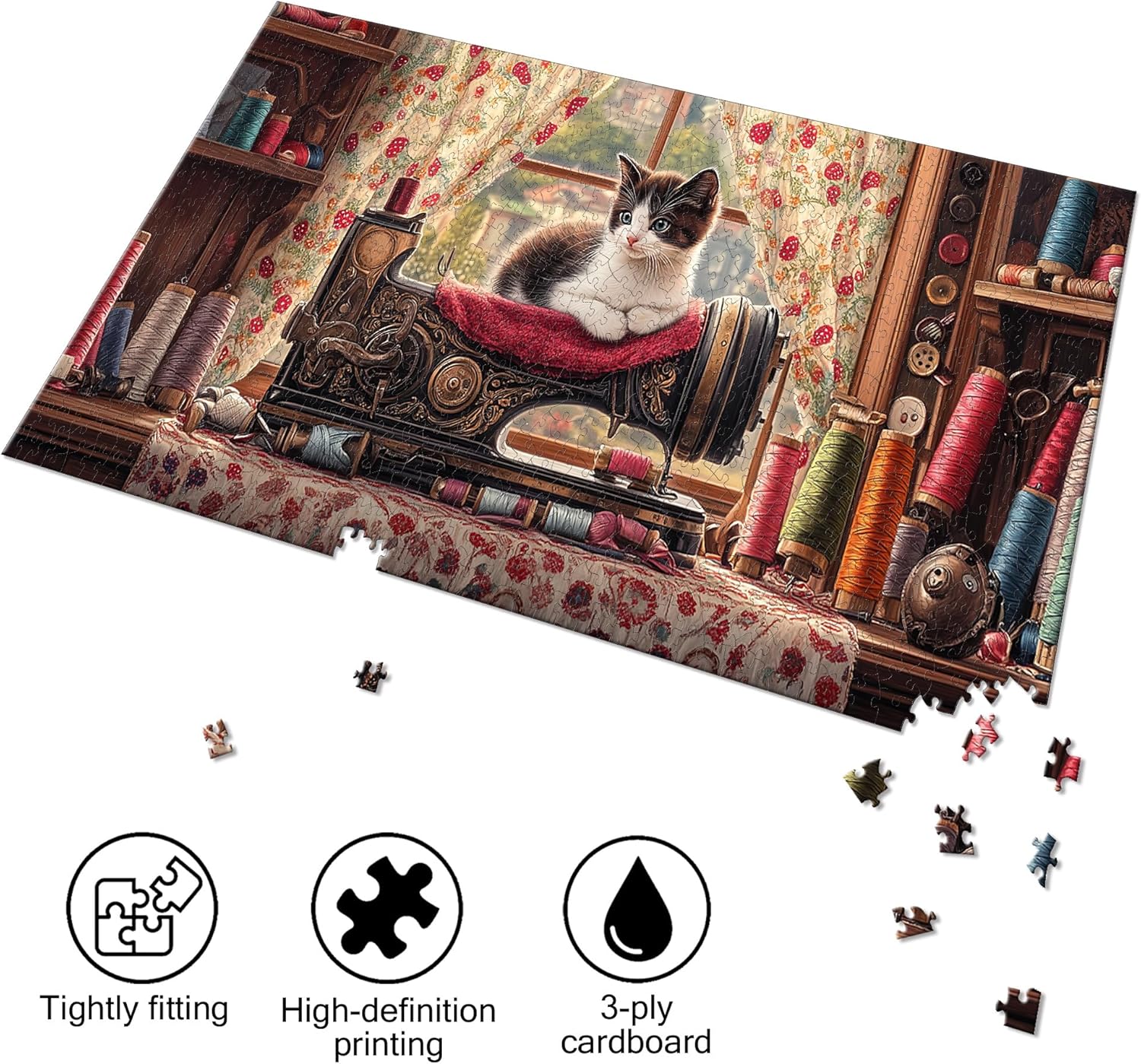 Cat Puzzles for Adults 1000 Pieces, Animal Paper Jigsaw Puzzles 1000 Pieces, Fun & Challenging Family Decoration Puzzle Great Gift Idea, Finished Size is 31.5 x 16.14 in