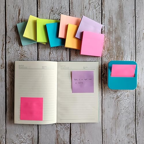 Miniatura 5 de Notas adhesivas emergentes de 3 x 3 pulgadas, 8 blocs de notas autoadhesivas de colores brillantes, fáciles de publicar, blocs de notas súper