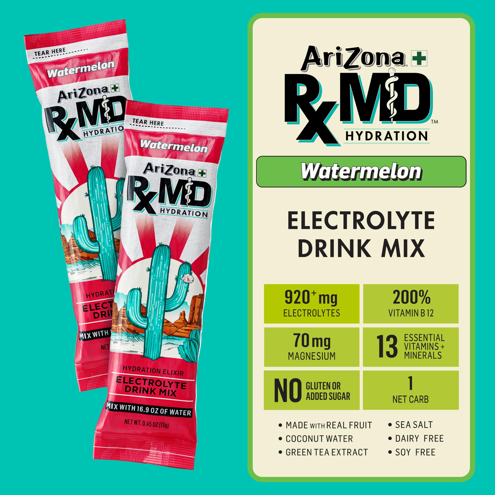 Arizona Powder Mix Snapklik.com : Arizona Rx MD Hydration Watermelon - Drink Mix - 920mg ...