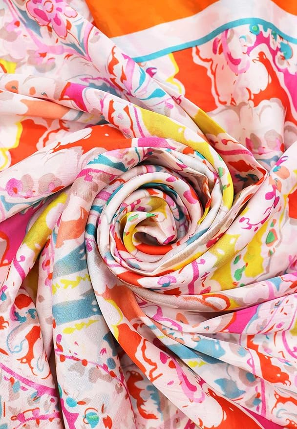 Foulard Léger Queen Helena - 100% Viscose, 180x70 Cm, Écharpe Fine Décontractée Pour Femme