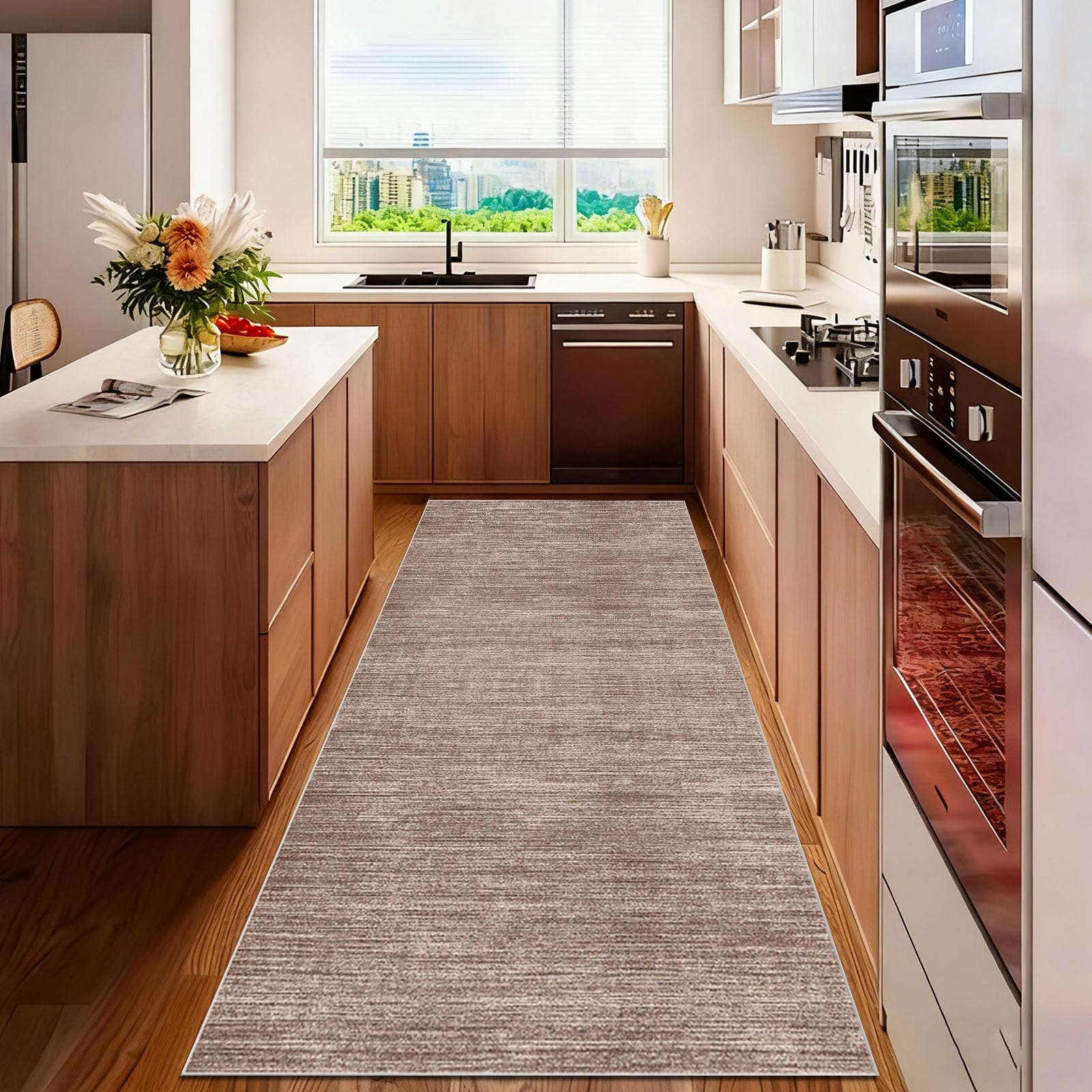 Hallway Runner Rug Long Hall Runner Kitchen Rug Non Slip Washable Corridor Rugs Absorbent Floor Mat 80 x 350 cm Heavy Duty Narrow Carpet Runner for Kitchen Hallways Entryway Laundry Room