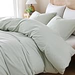 TOCOMOA Ensemble de literie de couverture de couette Tan Gingham 100% Coton lavé comme Lin Se sentir super doux Comfy 3 Pièce Couvercle de couette d'automne à carreaux de couleur marron (Roi 104"x90", Couleur non inclus)