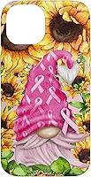 Vista 4 de Funny Breast Cancer Sunflower For Women Cute Pink Gnome Case for iPhone 16
