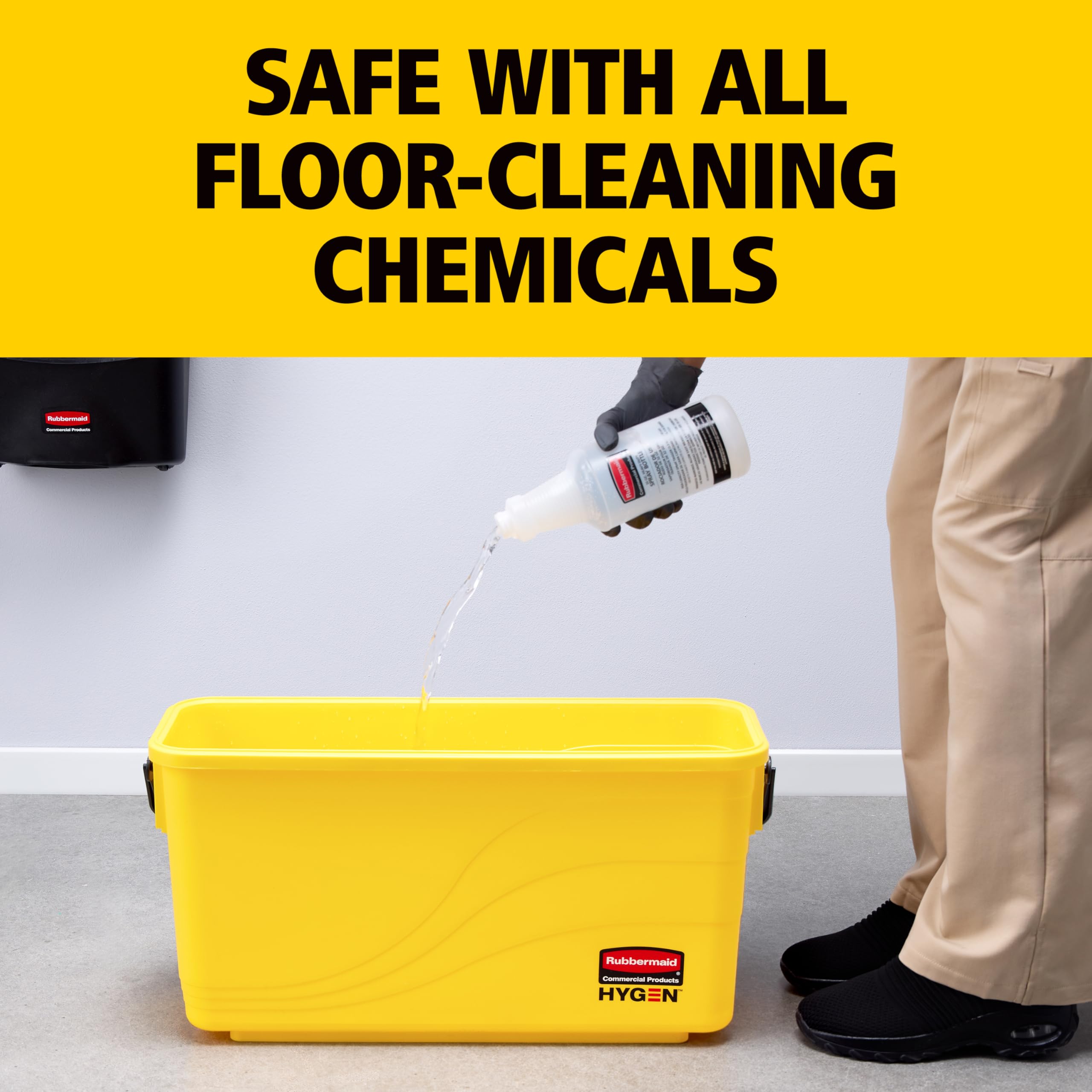 Rubbermaid Commercial Products Commercial Products FGQ95088YEL Seau de Chargement pour Franges de Nettoyage Microfibres Hygen, Jaune