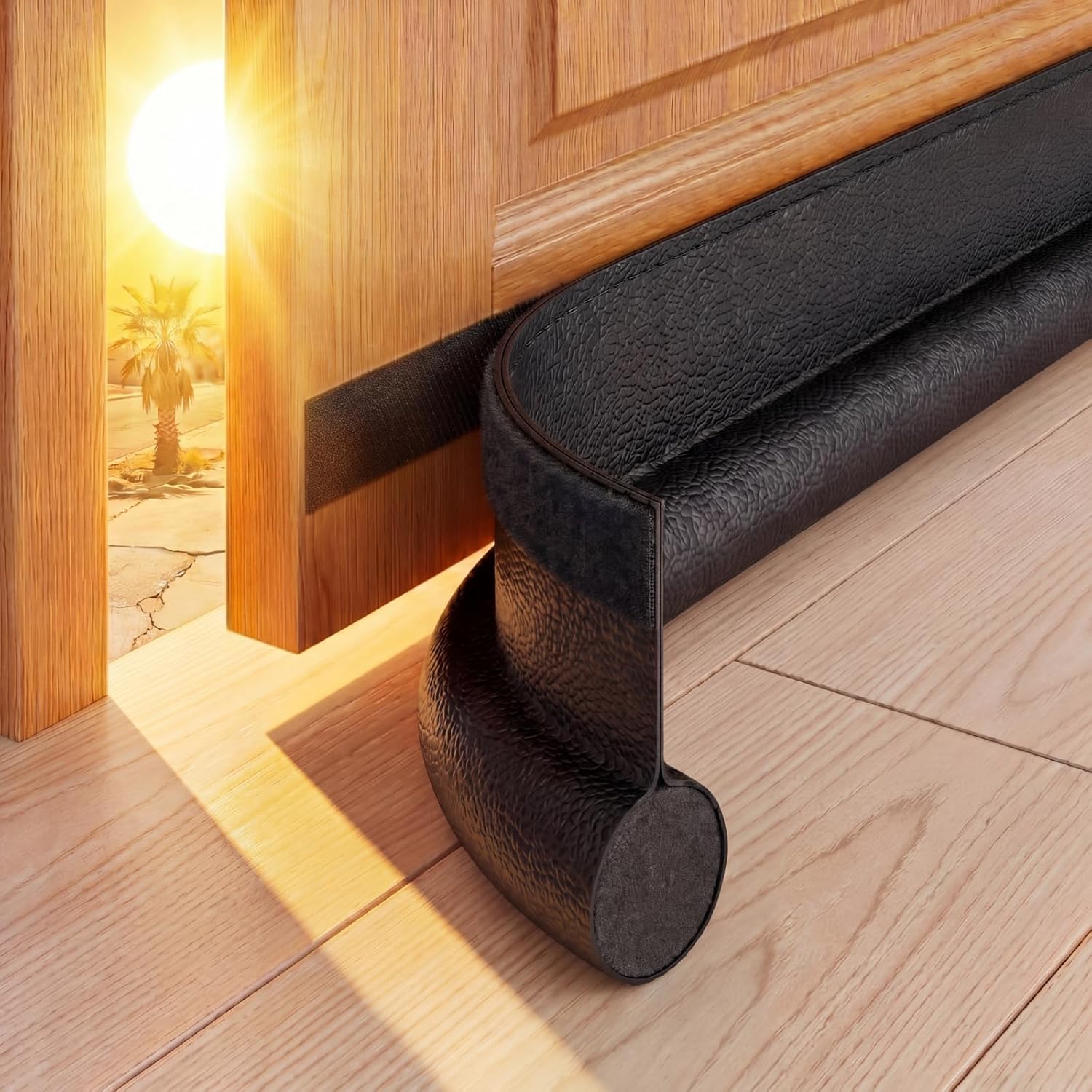 4 Pack Door Draft Stopper 36.6" One-Side Adjustable Under Door Blocker Sweep Reduce Cold Air Soundproof Light Odor Weather Stripping Seal Strip Fit for Interior Exterior (White)