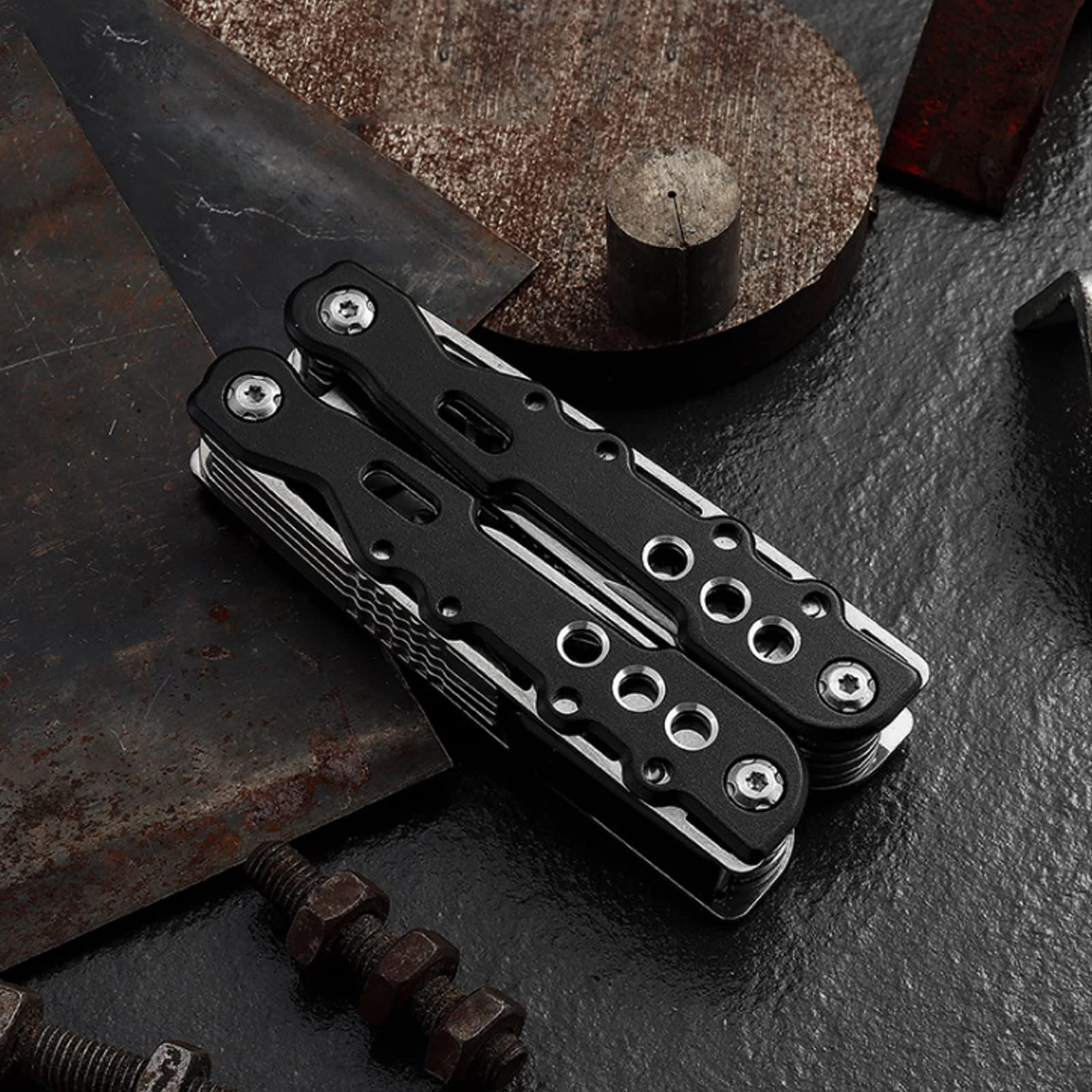 13-En-1 Multitool Couteau Pliant Acier Inoxydable Pince Multifonctions Conçue Outil De Poche Avec Poignée Ergono Pour Extérieur, Survie, Camping, Randonnée, Réparation Simple