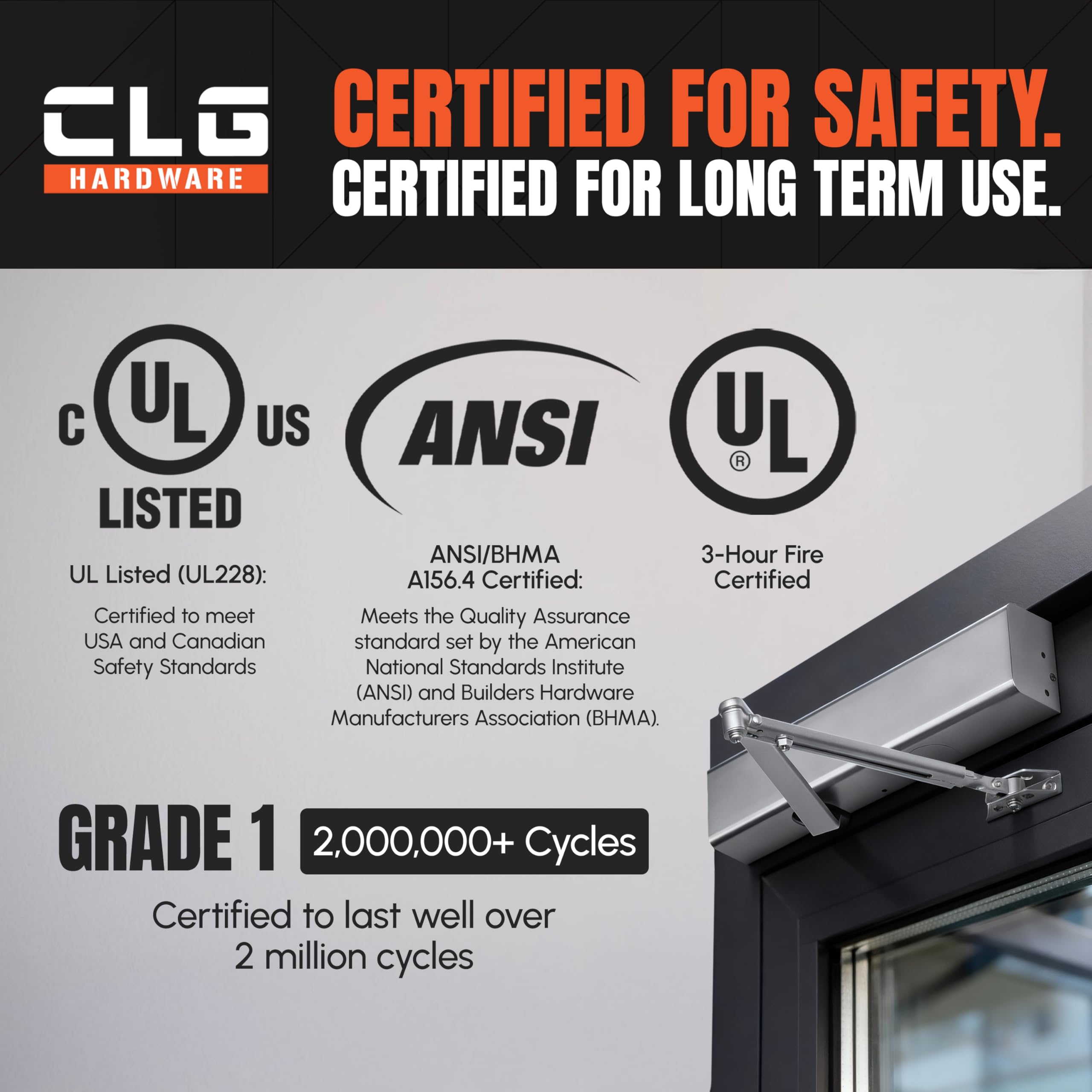 CLG HARDWARE Heavy Duty Commercial Automatic Door Closer w/- Closing Delay — Amazon image 5