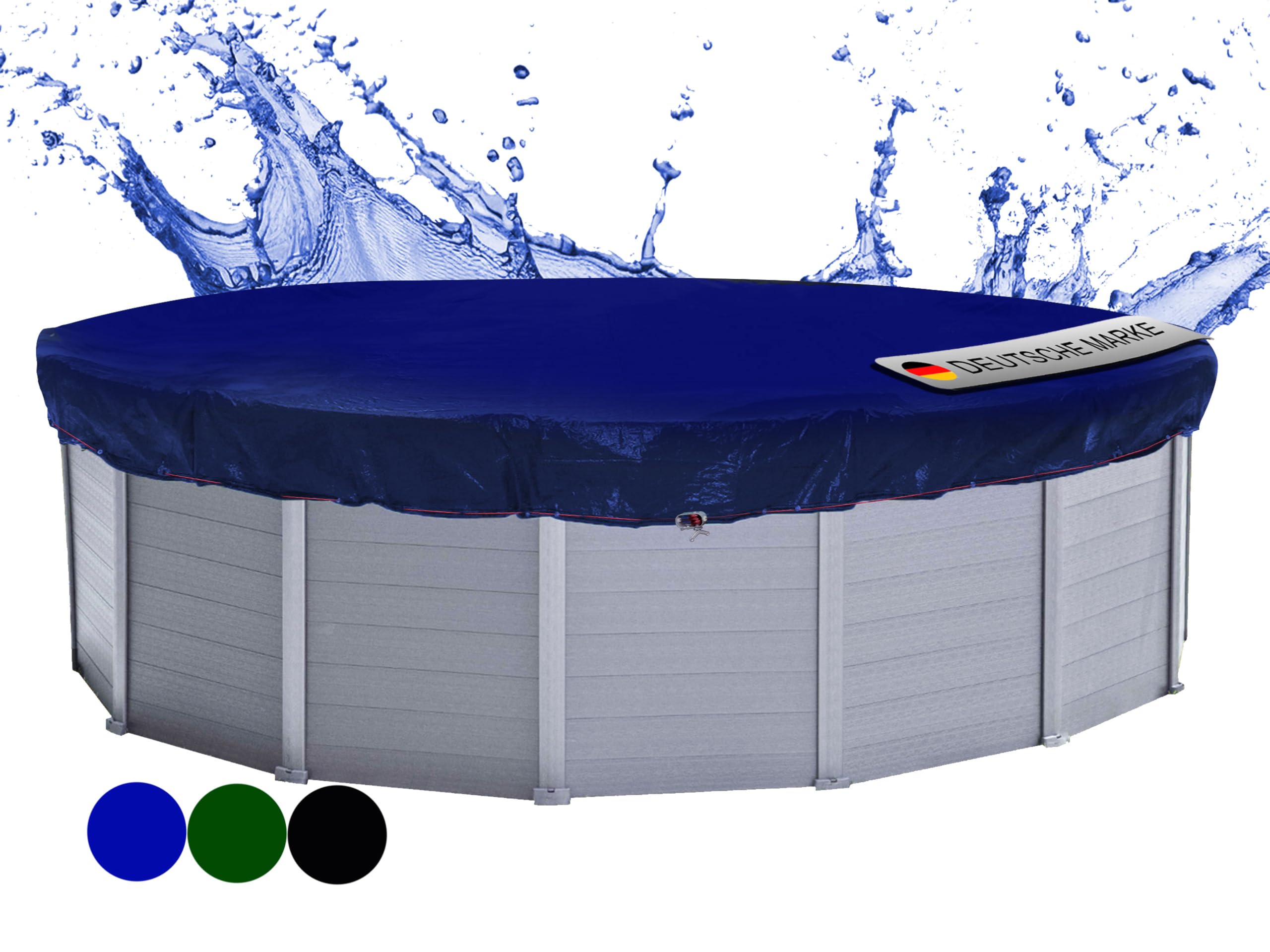 QUICK STAR Poolabdeckung Rund Poolabdeckung Ø610 cm, blau/schwarz