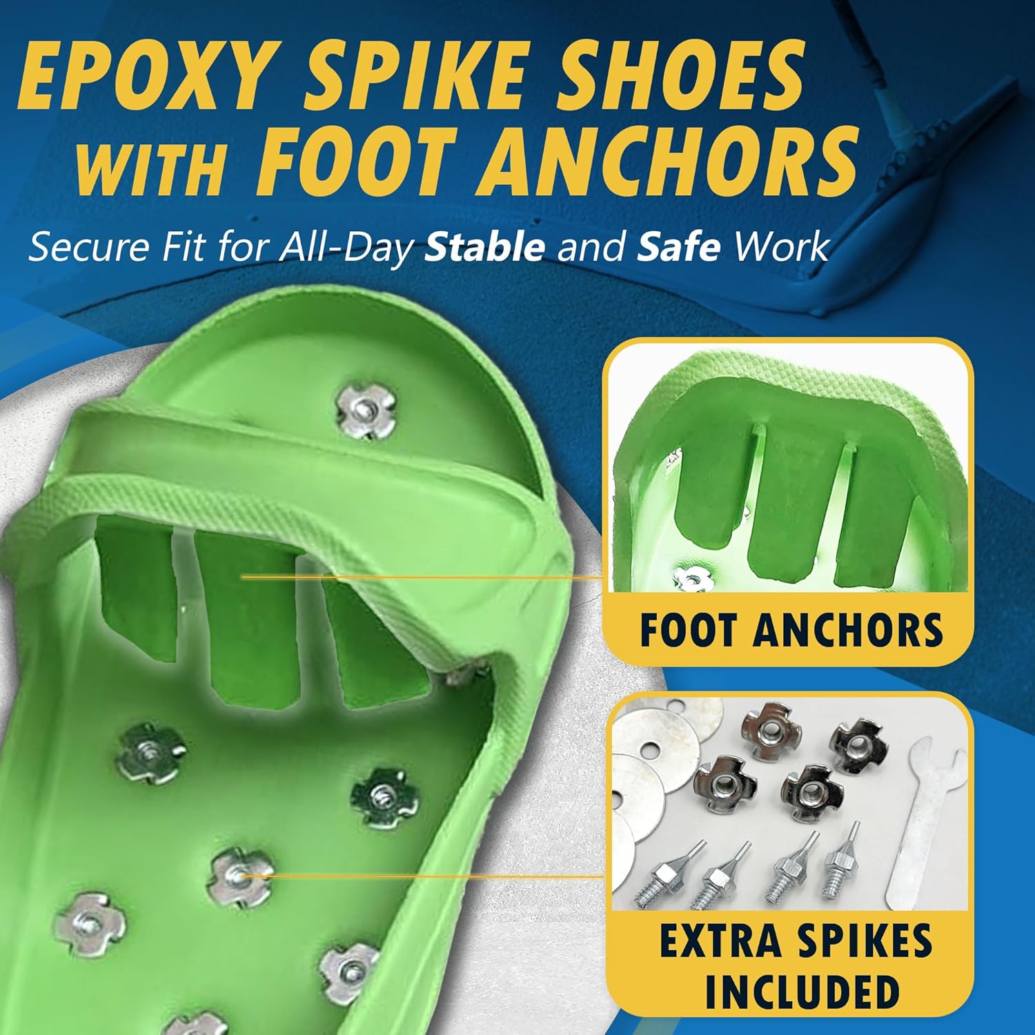 Spike Shoes for Epoxy Flooring – Epoxy Floor Spiked Shoes, Slip-On Epoxy Shoes Spikes for Garage Epoxy Floor Coating Kit, Fits Over Work Boots, Medium, 1 Pair.