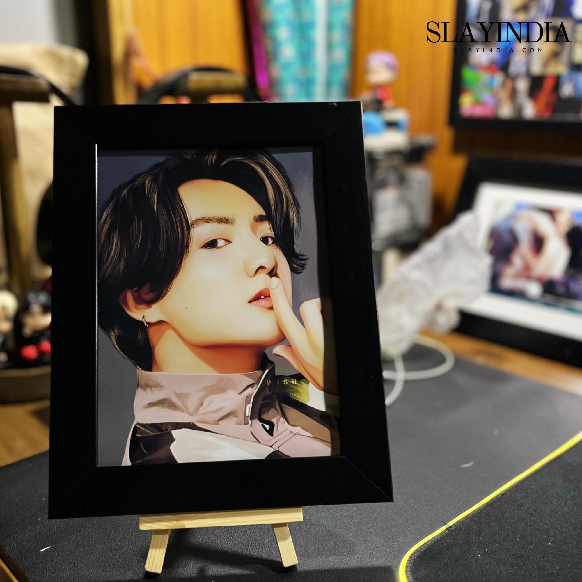 BTS 防弾少年団 JUNGKOOK フォトフレーム A4 額縁 + スロ80 SLAYINDIA