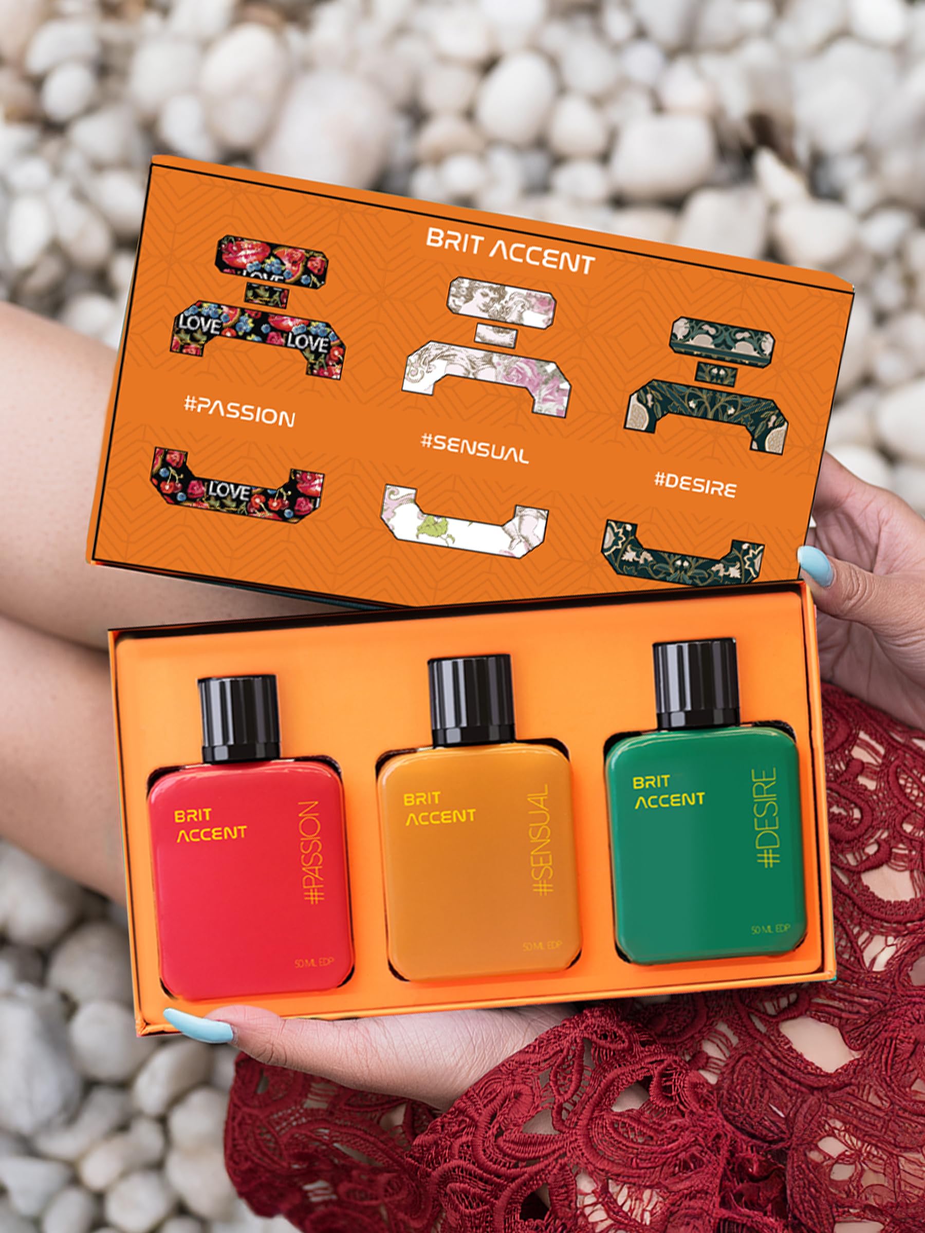 BRIT ACCENT || Grandeur Premium Collection Gift Set || Pack of 3 X 50 ML || Long-Lasting || #Passion #Sensual #Desire - Fragrance Set - Parfum for Women ||-image-17