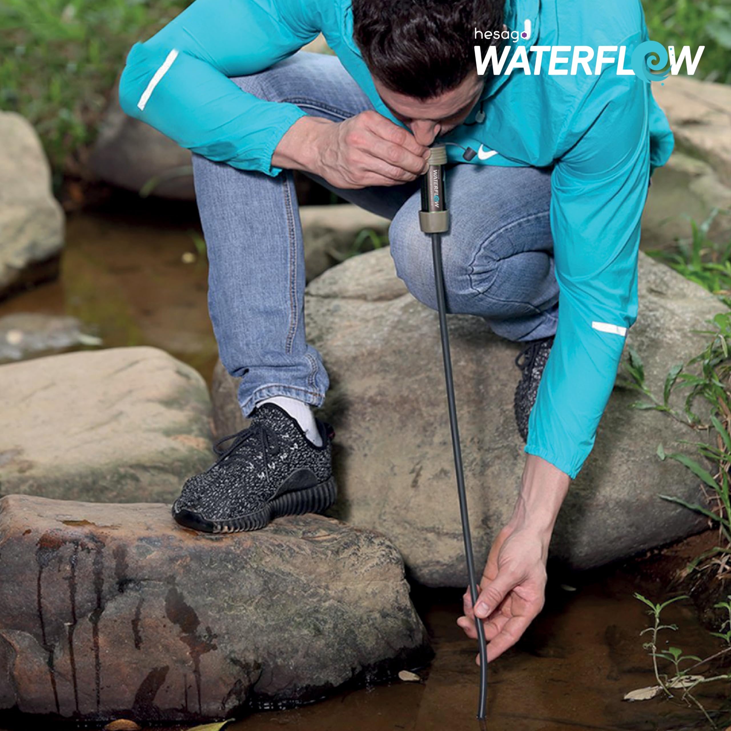 Waterflow 3 Stadi - Filtro Acqua per Escursionisti e Kit Sopravvivenza, Depuratore, Purificatore, Potabilizzatore - Rimozione Batteri al 99,9%