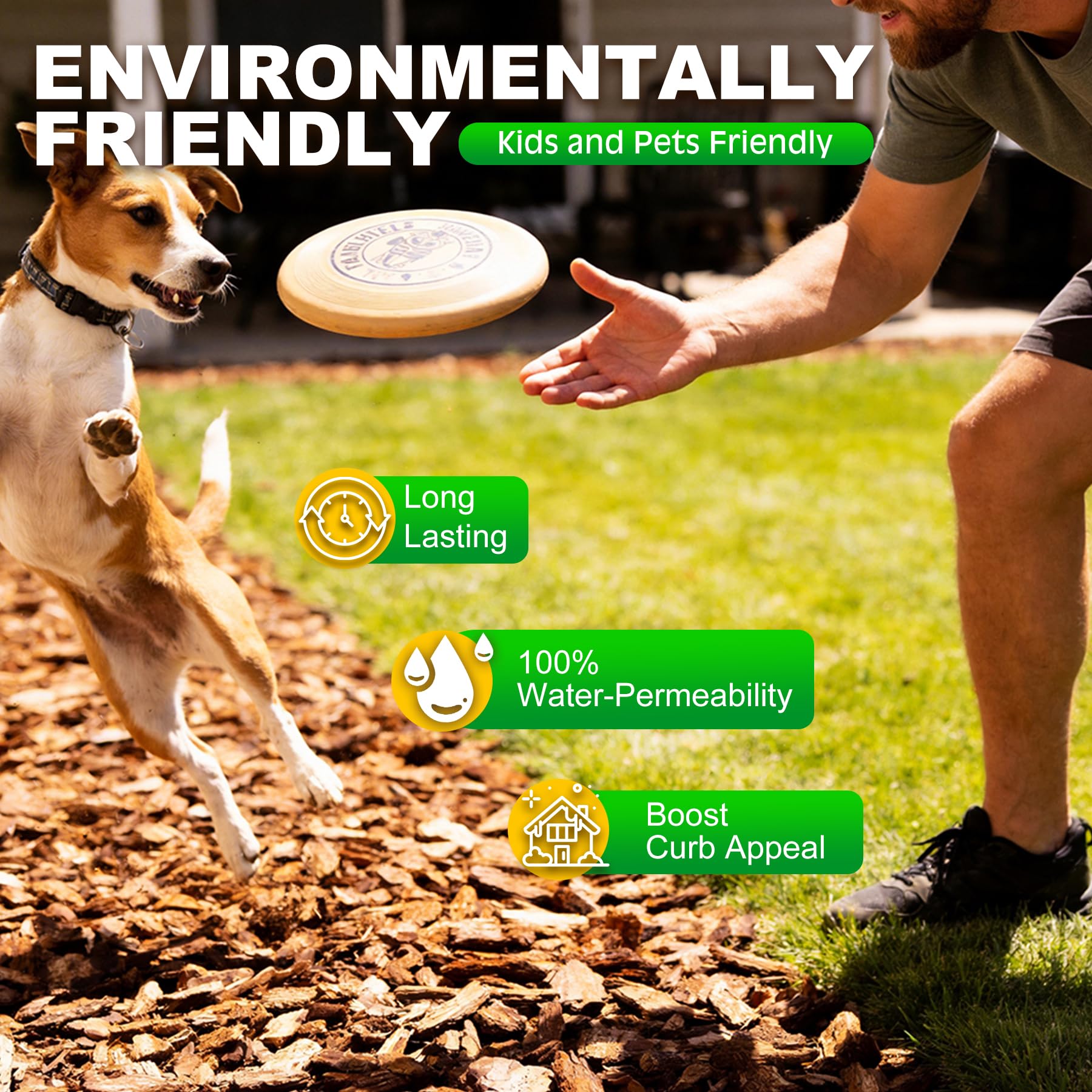 Rock Glue with Pump Sprayer, 5L/1.3 Gallon Mulch Glue for Landscaping, Strong Adhesion Fast-Drying Non-Toxic Gravel Binder for Rubber, Cobblestone, Dry Straw, Rock, Gravel, Wood Chips, Shells and Sand - 4