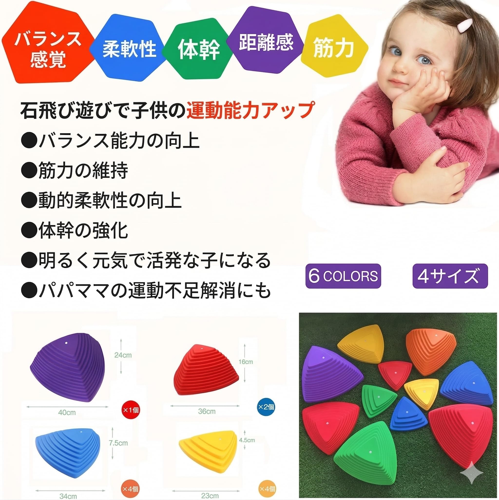 バランスストーン マルチカラー 飛び石 滑り止め付き 幼児 子供 平均台 知育玩 Amazon | LUDNEE バランスストーン マルチカラー 飛び石 滑り止め付き