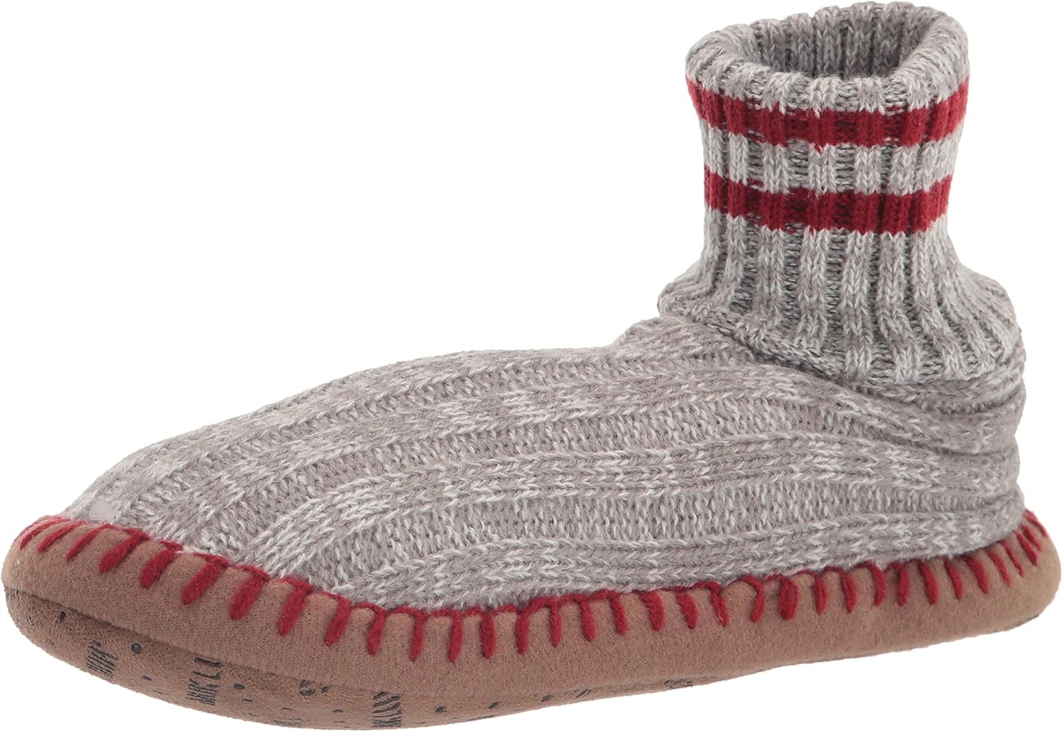 MUK LUKS Men's Cuff Slipper Boots, Ash/Ivory Marl, 8-10