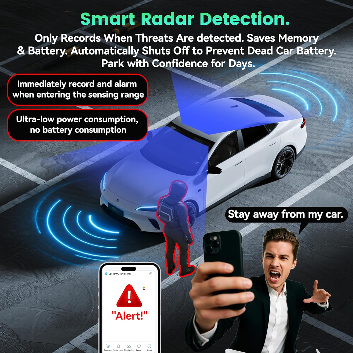 4G LTE Car Security Camera with Remote Live View - Dual 1080P Front and Inside Dash Cam, Anti-Theft Cloud Storage, AI Motion Alert, Real-Time GPS Tracking, 2-Way Audio, No WiFi Needed - Image 3