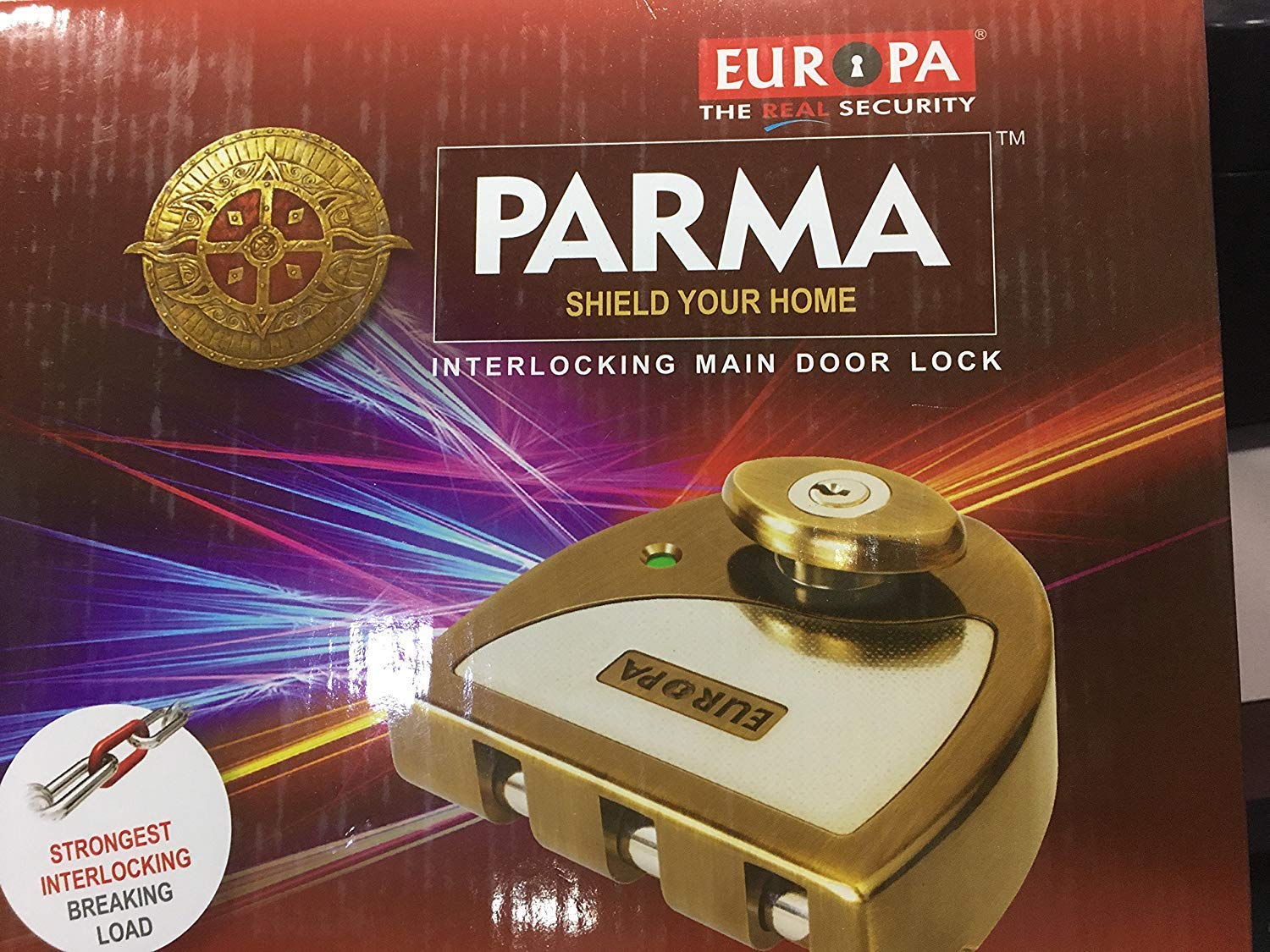 Europa Nilesh Timber & Hardware Parma Interlocking Main Door Lock V321 AB (Antique Brass)