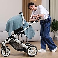 Vista 3 de Funda de asiento de automóvil 100% muselina de algodón para bebé, cubierta de toldo para asiento de automóvil, fundas de ajuste universal para niños