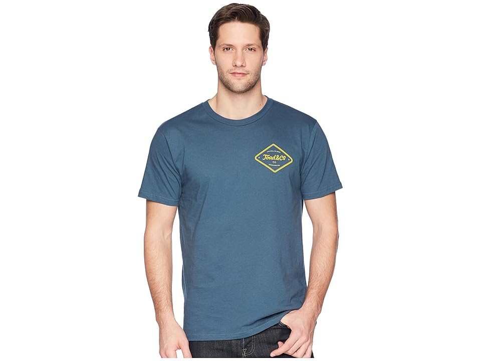 

Toad&Co Pint Half Full Short Sleeve Tee (Moody Blue) Men's T Shirt