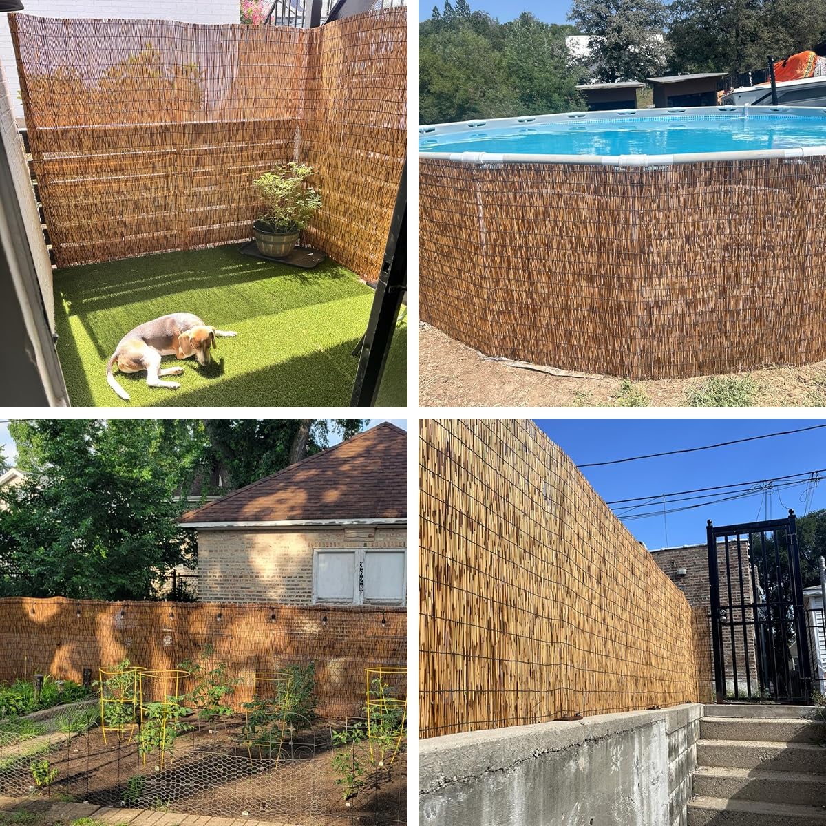Générique Canisse pour Toit Pergola sur Mesure, Rouleau Ombrage Terrasse Bambou, Brise Vue Jardin Naturel pour Espace Repas et Veranda(200cm(H))
