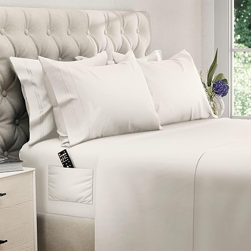 DREAMCARE - Juego de sábanas de tamaño Queen, 6 piezas, refrescantes, suaves y duraderas, 100% poliéster de microfibra de cepillado fino, con