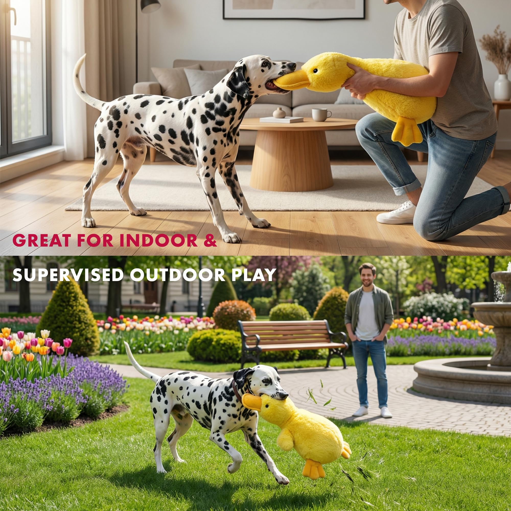 Petlou Colossals - Chirriador de juguetes para perro, resistente, resistente y fiable para masticadores agresivos