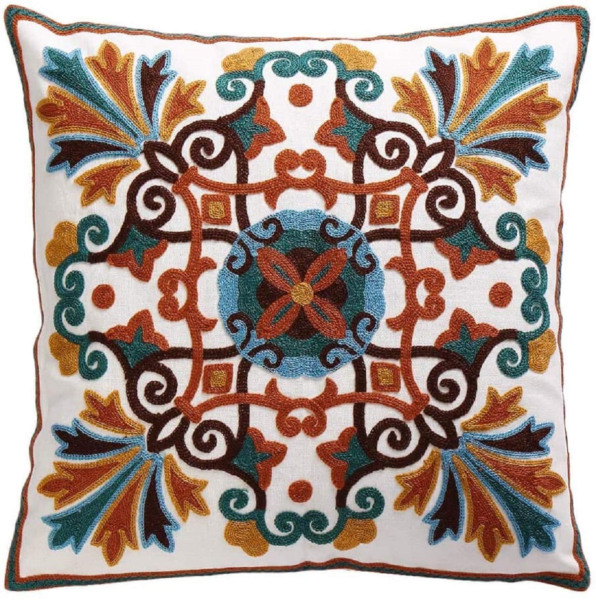 ZUODU Hand Made National Embroidery Bohemian Housewarming Car Home Decoration Cushion Cover/Throw Pillow Cover (Pattern-13)