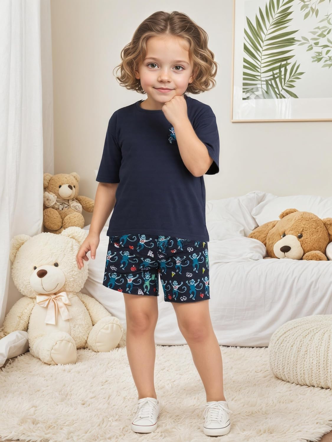 Clothes Set Y2k 2 Piece Summer Outfit Monkey Beach Vaction Shorts Set Preppy for Birthday Gift