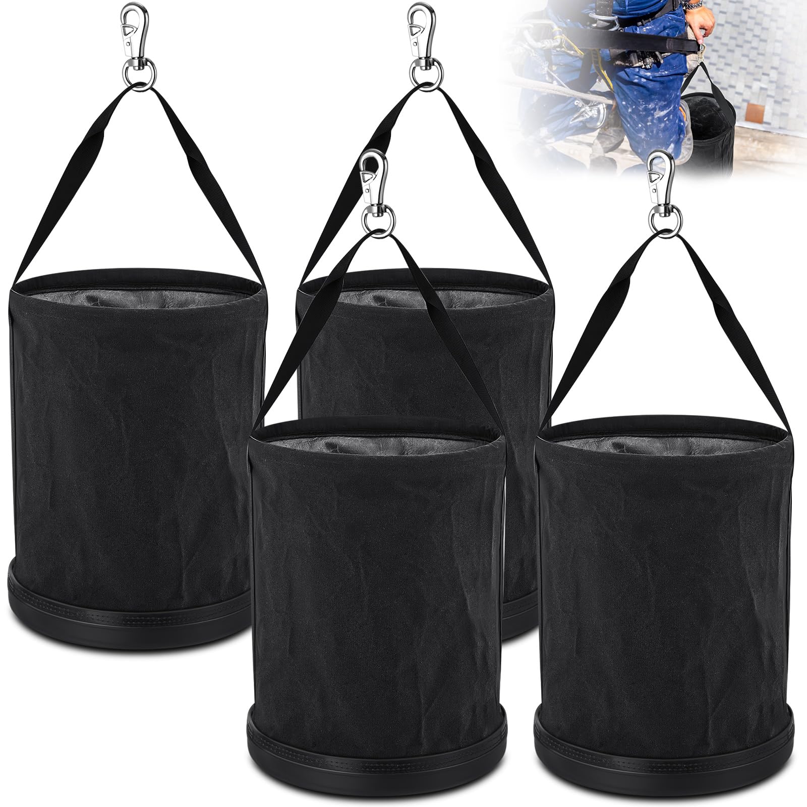 Lineman Canvas Bucket Tool Bag, 15" x 12
