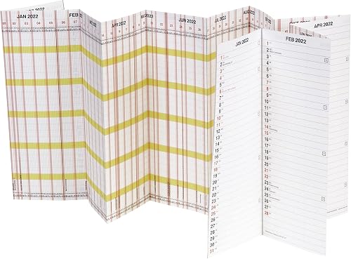 BRUNNEN 1070135002 Wall Calendar/Poster Calendar Personal/Holiday Planner Model 701 Planorama, 1 Page = 15 Months, 1380 x 295 mm (unfolded), Paper, Calendar 2022