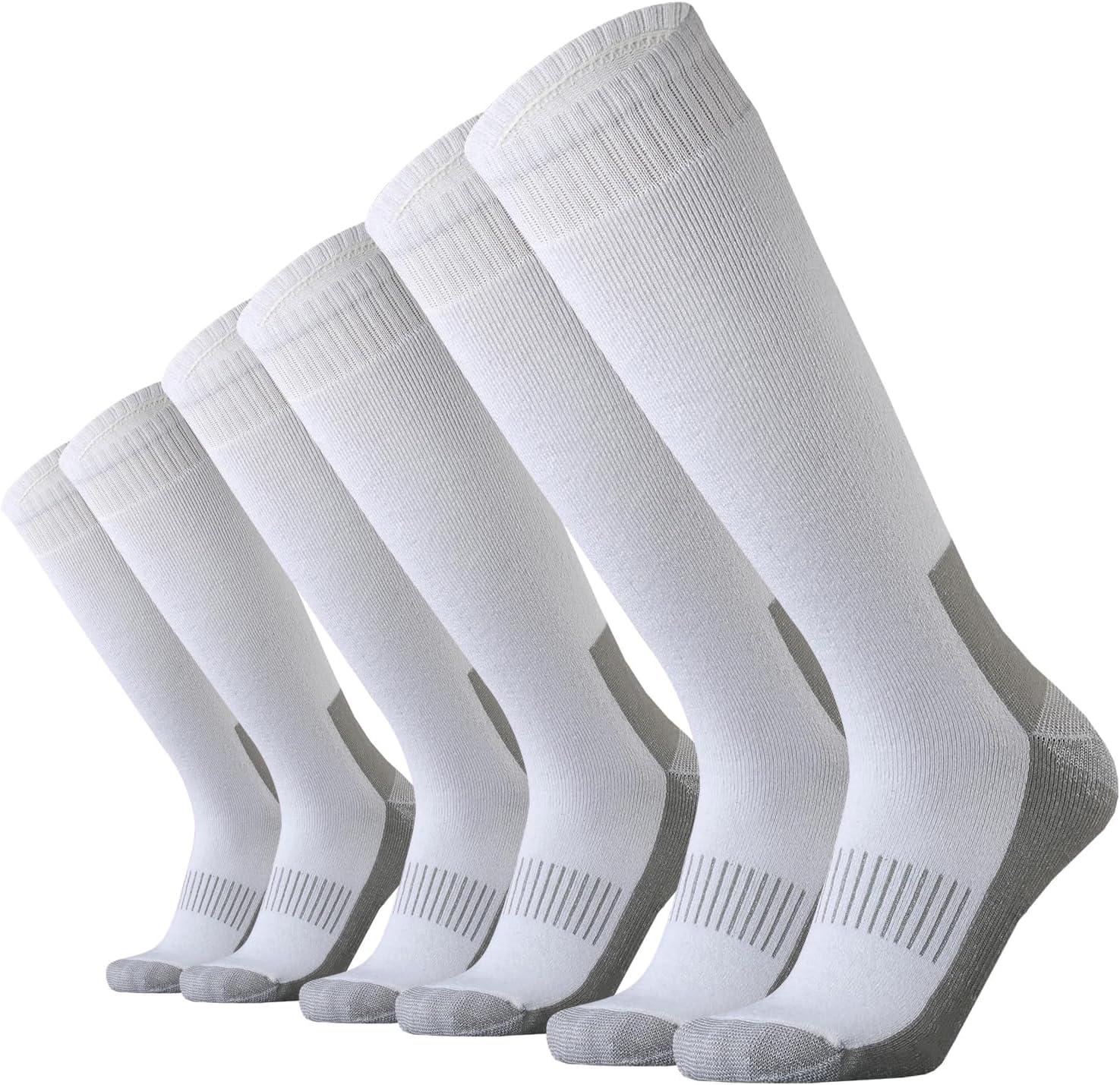 SoxDaddy Men's Cotton Full Cushion Over the Calf Socks Knee High Socks Tube Team Sports Socks for Men 3 Pairs