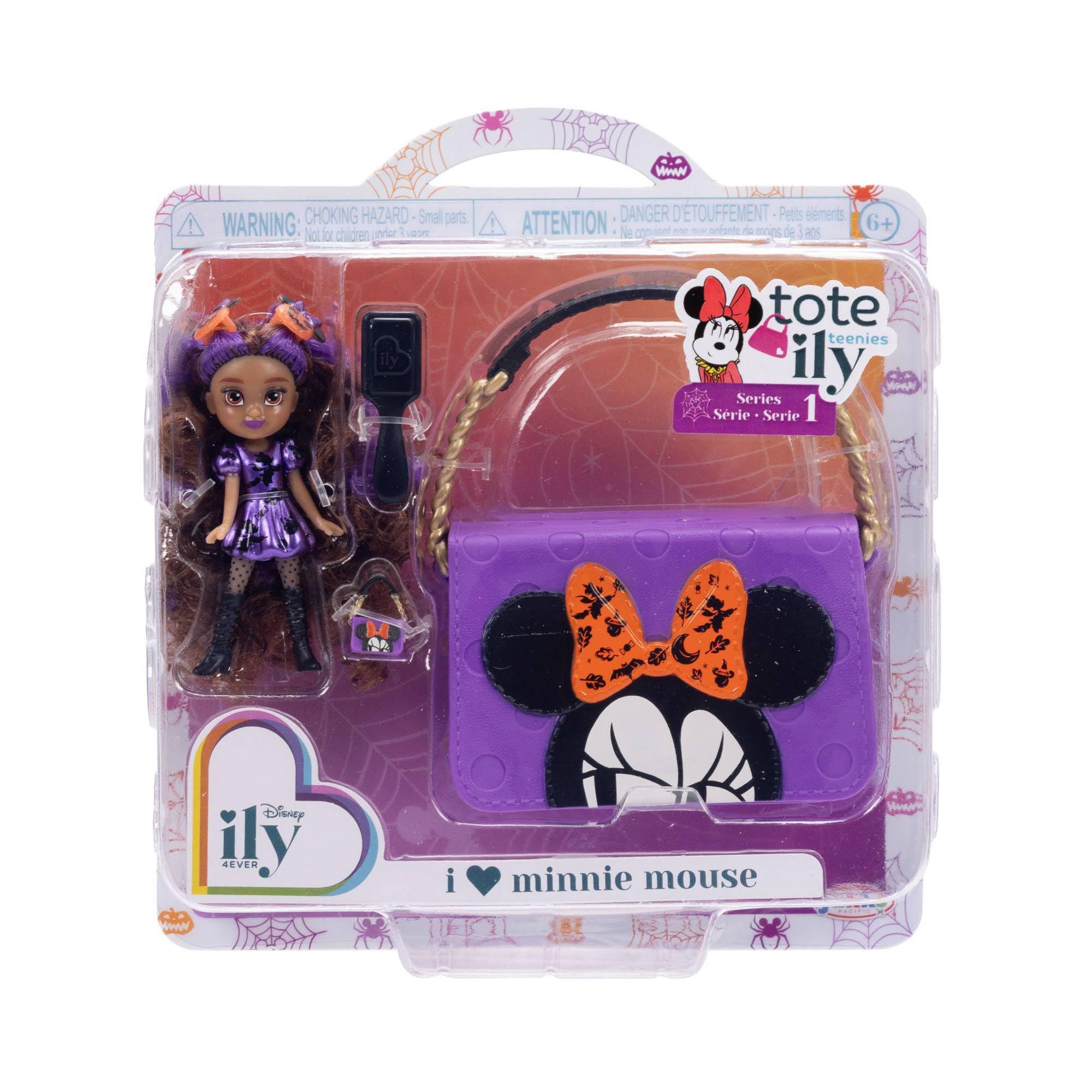 JAKKS Pacific Disney ILY 4ever Tote-ILY Teenies Halloween Minnie Mouse Inspired Mini Doll con borsa, 5,71 cm, età 6+