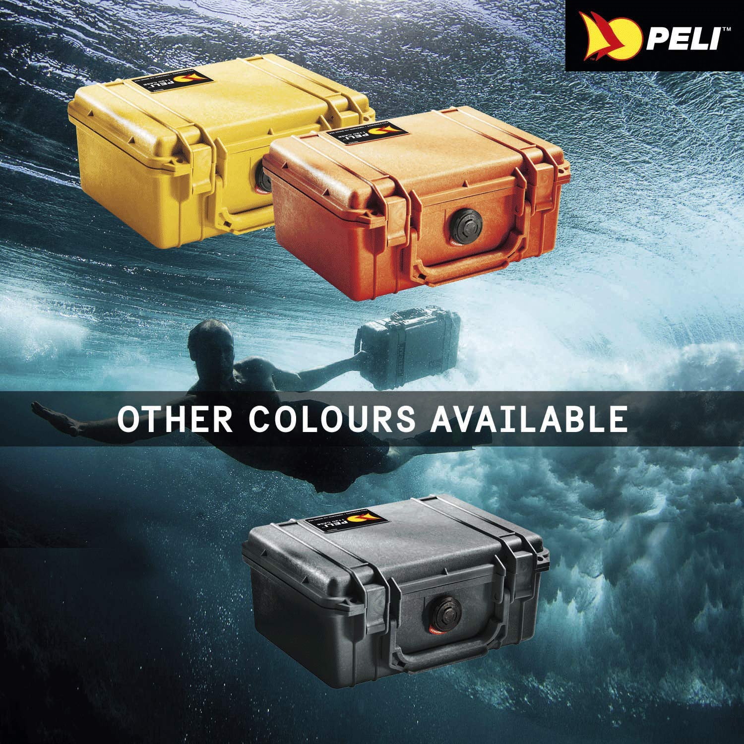 PELI 1120 Maleta rígida profesional para cámara, instrumentos electrónicos y ópticos, IP67 estanca e impermeable al polvo, 2L de capacidad, fabricada en EE.UU, con espuma personalizable, color naranja