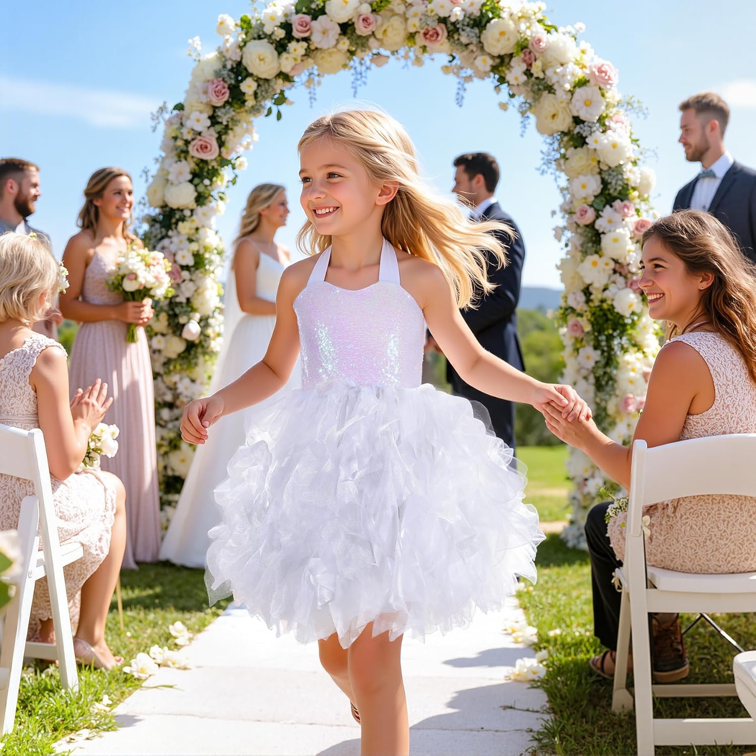 Sequin Tutu Dress for Girls Sparkly Fairy Birthday Party Dress Tulle Princess Dresses for Kids Prom Sneaker Ball Gown - Image 8