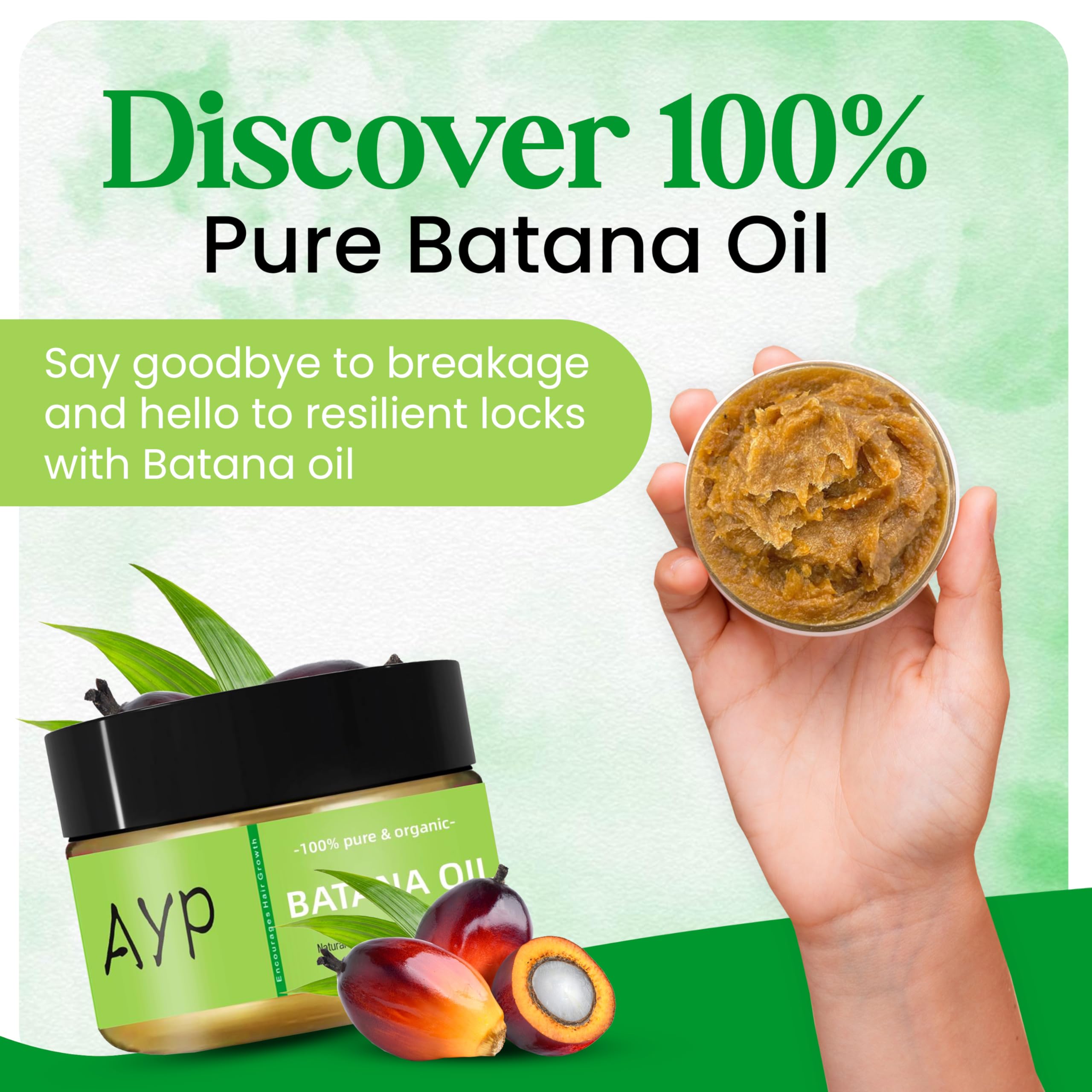 AYP Raw Batana Oil 120g, 100% Pure Organic, for Hair Growth Treat Dry Damaged Hair, Moisturizes Hair and Scalp - Image 2