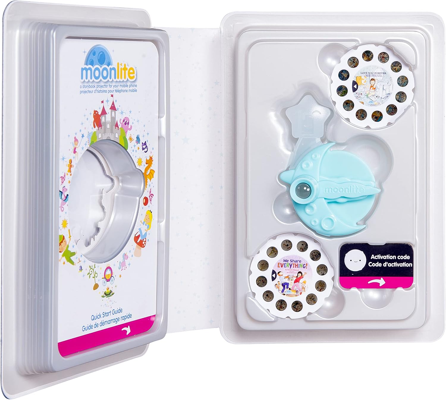Moonlite - Robert Munsch Intermediate Starter Pack, Storybook Projector for Smartphones with 2 Story Reels, For Ages 3 and Up