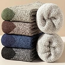 5 Pairs Thick Wool Socks Mens, Warm Winter Fuzzy Socks,Soft Hiking Socks Men Moisture Wicking Boot
