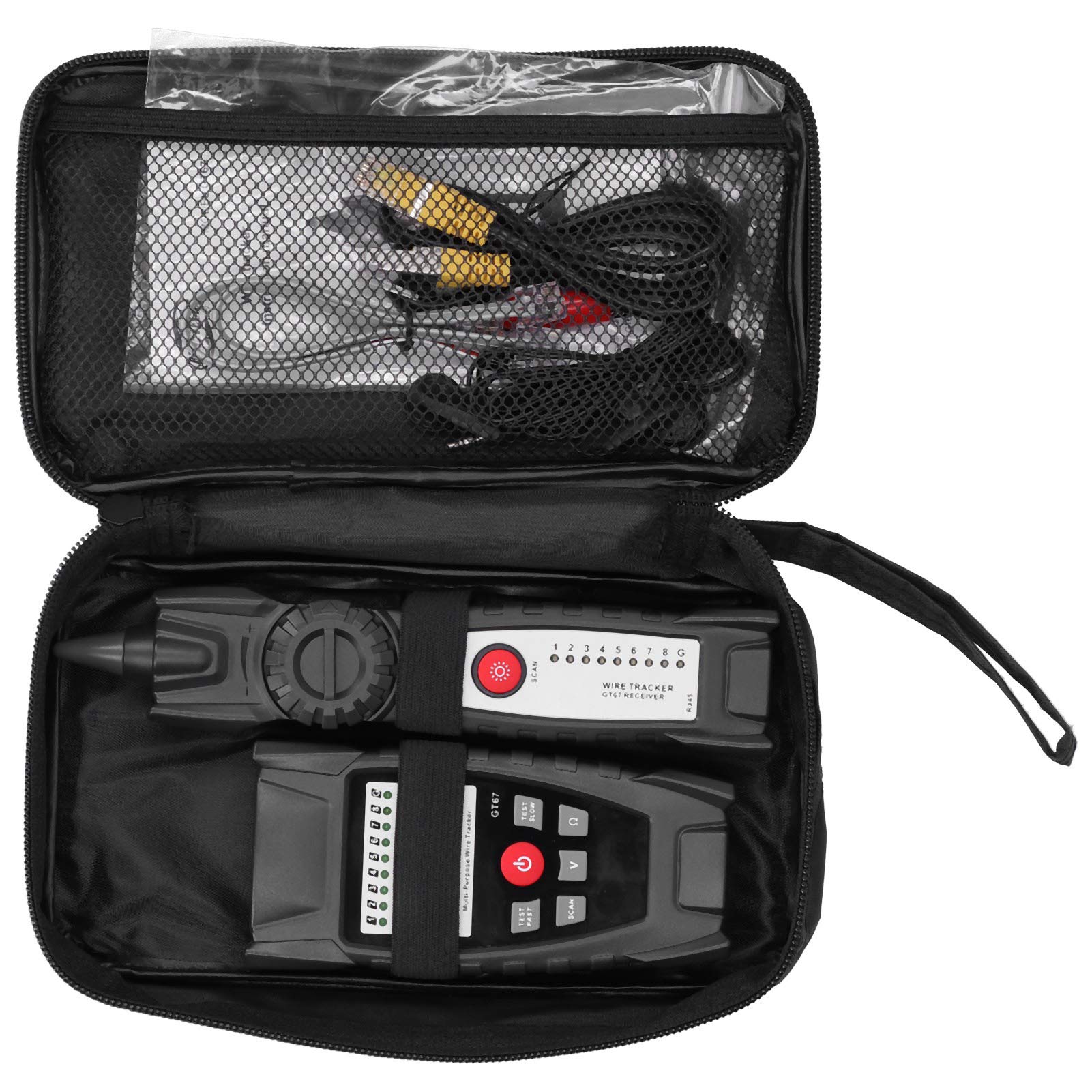 Generic Détecteur de Ligne de Câble Réseau Volume Réglable, Détecteur de Fil RJ11/RJ45 avec Lampe de Poche pour électriciens