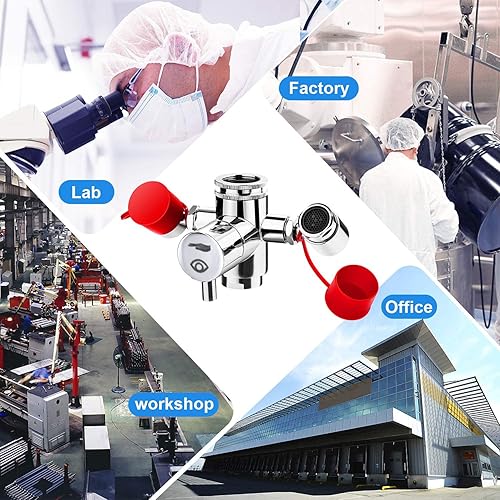 Miniatura 8 de Kit de lavado de ojos - Accesorio de fregadero de estación de lavado de ojos de emergencia montado, 1 estación de lavado de ojos de flujo continuo,