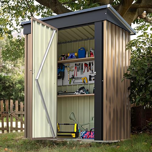 Devoko Outdoor Storage Shed 5 x 3 FT Lockable Metal