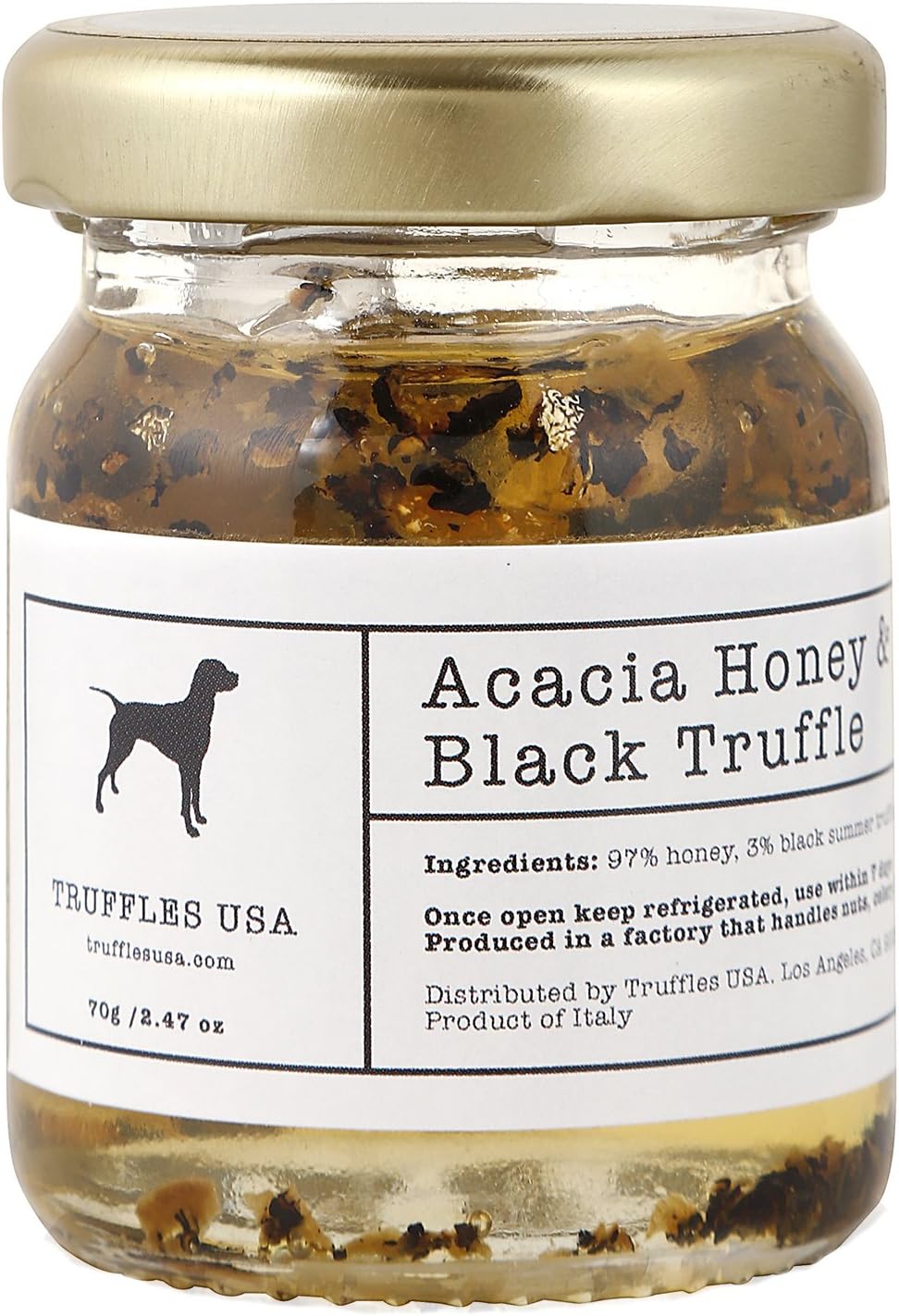 TRUFFLES USA Acacia Truffle Honey 2.47oz 70g- Imported from Italy - Specialty Truffle Jar - Vegetarian - Gluten Free