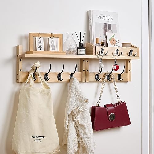28.9" Wall Hanger Coat Rack Key Holder Wall Mount with