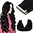 GOO GOO Tape in Hair Extensions Human Hair, 1 Jet black, 20inch 100g 40pcs, Skin Weft Seamless Invisible, Silky Straight with Thick Ends, Remy Human Hair