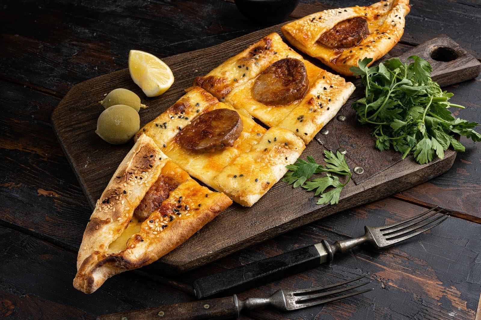 Efepasa Pasam Parmak Sucuk - 4x 1kg - Halal Knoblauchwurst aus 100% Rindfleisch, traditionell luftgetrocknete türkische Spezialität für Sucuk-Baguette, Menemen, Pizza und Rührei