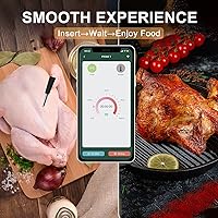 Vista 7 de Termómetro inalámbrico Bluetooth para carne, alcance de 200 pies, termómetro inalámbrico para alimentos con aplicación termómetro de carne para asar