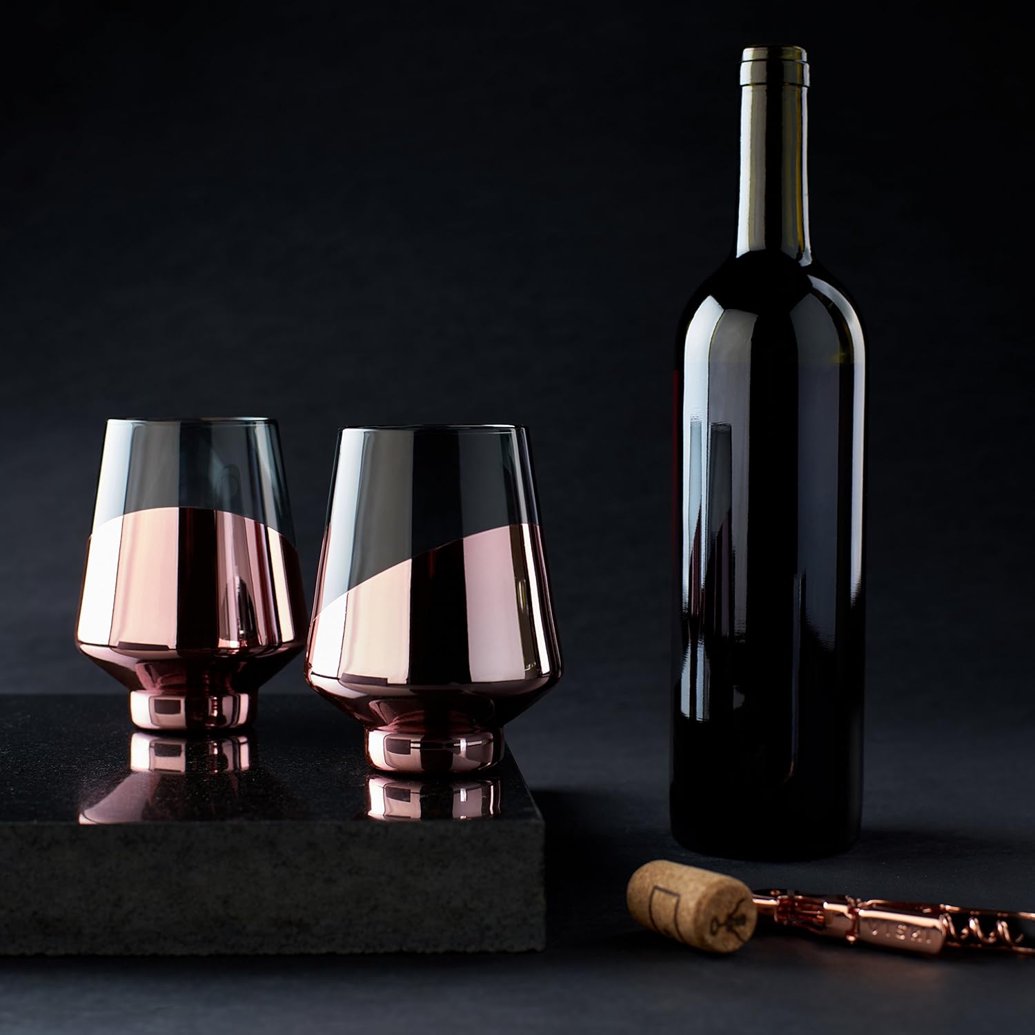 Dipped Crystal Stemless Wine Glasses by Viski®
